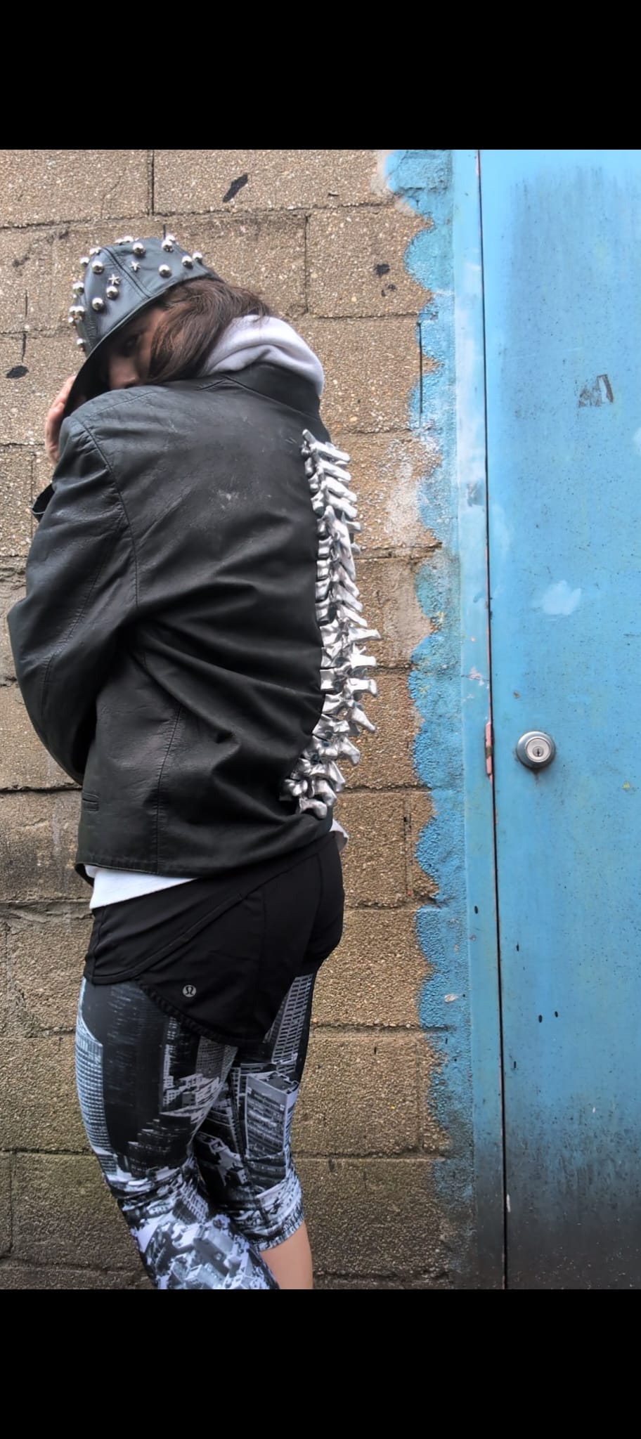 3D Printed Spine Leather Jacket