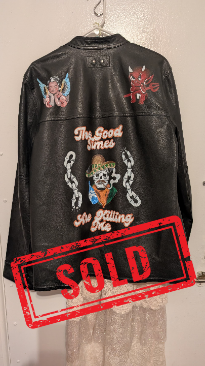 Alexander Wang Oversized Snap Button 100% Leather Shirt - Handpainted Leather - Large