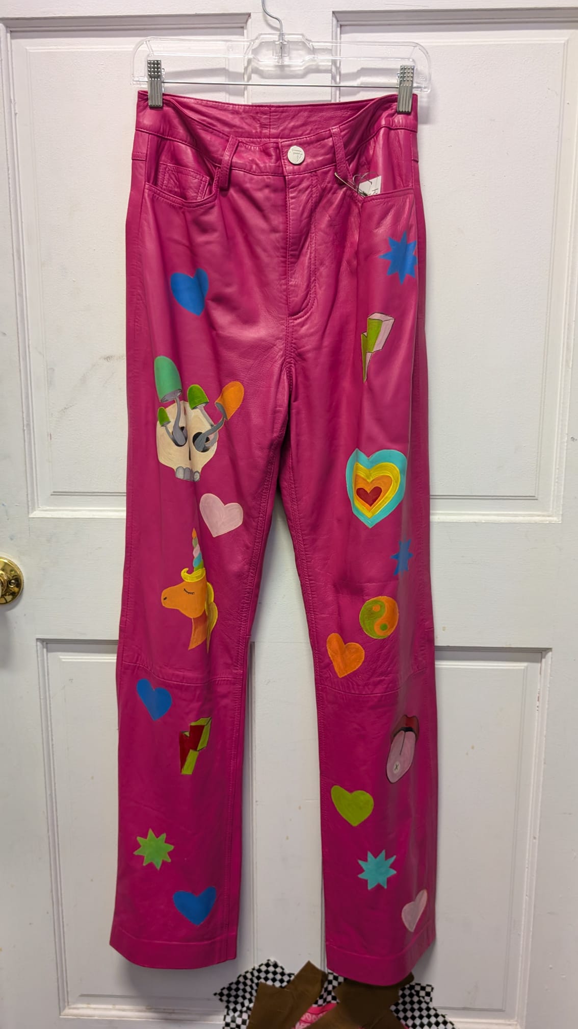Trippy Hippy Pink Leather Pants