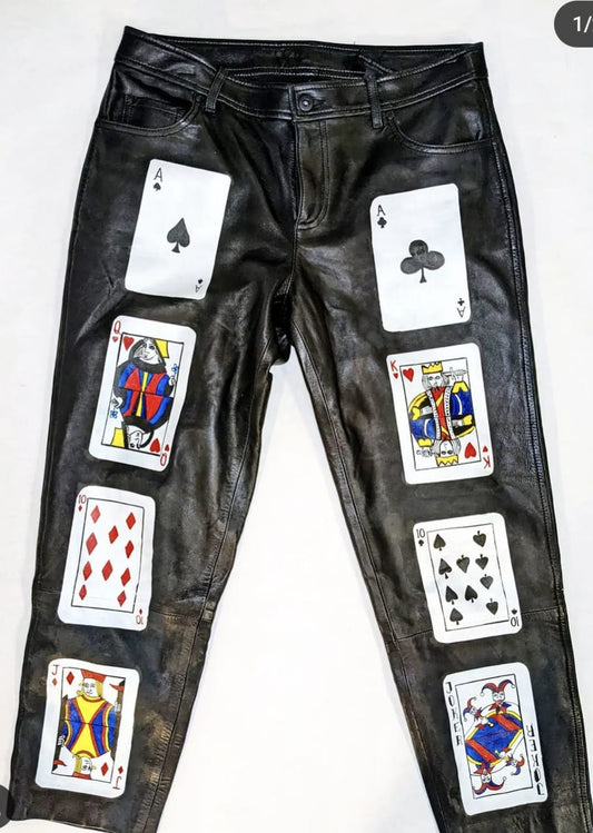 Decked out leather pants