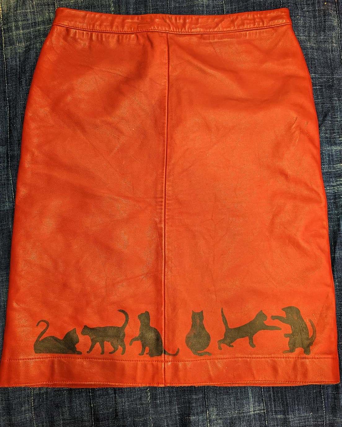 The Cat's Meow Red Leather Skirt