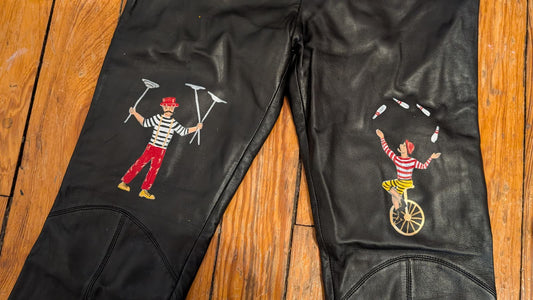 Circus Theme Leather Pants