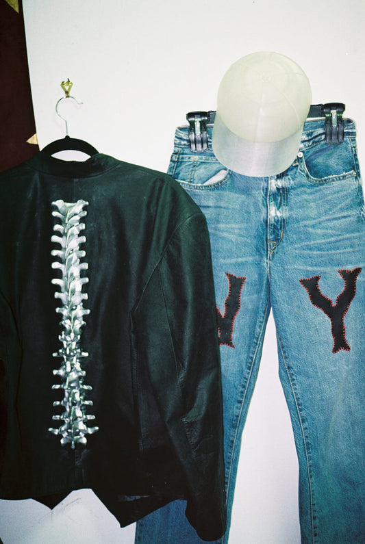 3D Printed Spine Leather Jacket