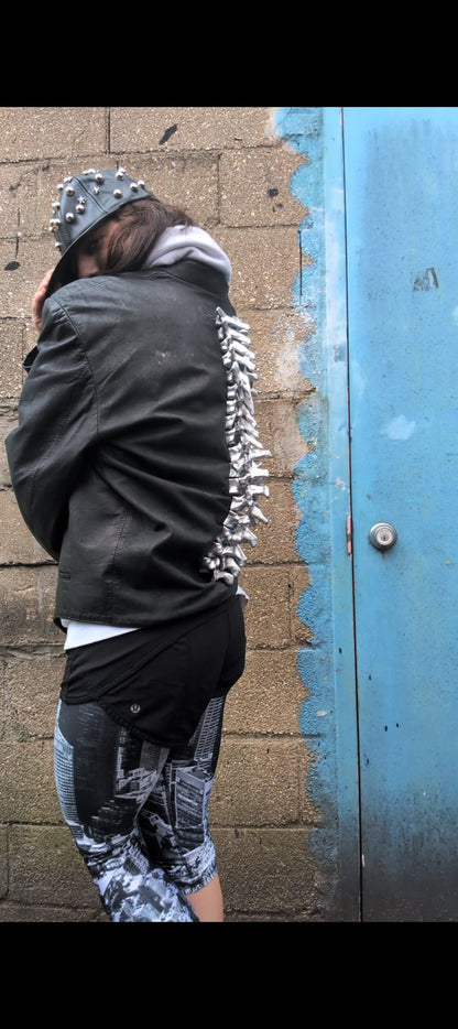 3D Printed Spine Leather Jacket