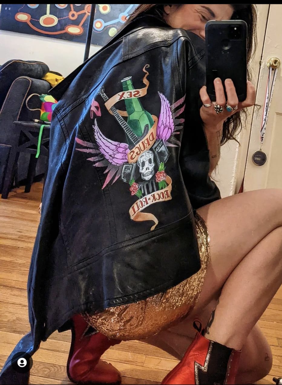 S*x Drugs and Rock n' Roll Leather Jacket