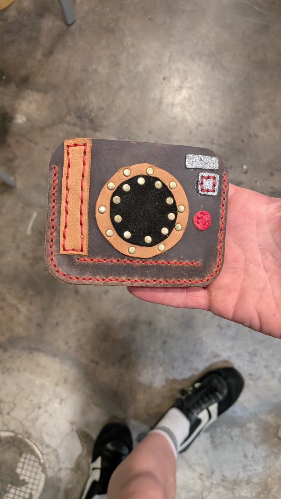 Non-Disposable Handmade Leather Camera Wallet